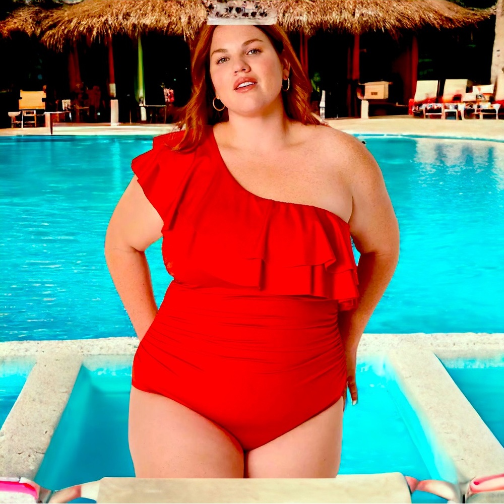 NWT CACIQUE SINGLE STRAP ONE PEICE SWIM SUIT Size 26